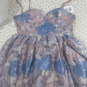 Floral Lace Dress with Spaghetti Straps